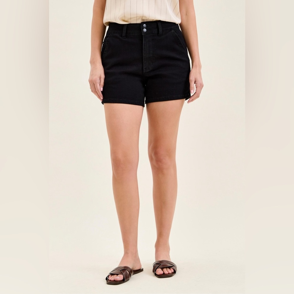 Judy Blue High-Waisted Black Trouser Jean Shorts
